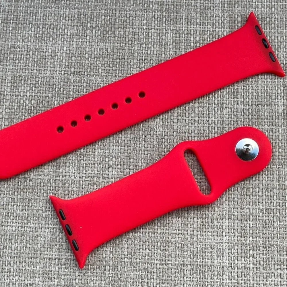Replacement Band for iwatch Red Sport Silicon Rubber Strap Size 42/44mm